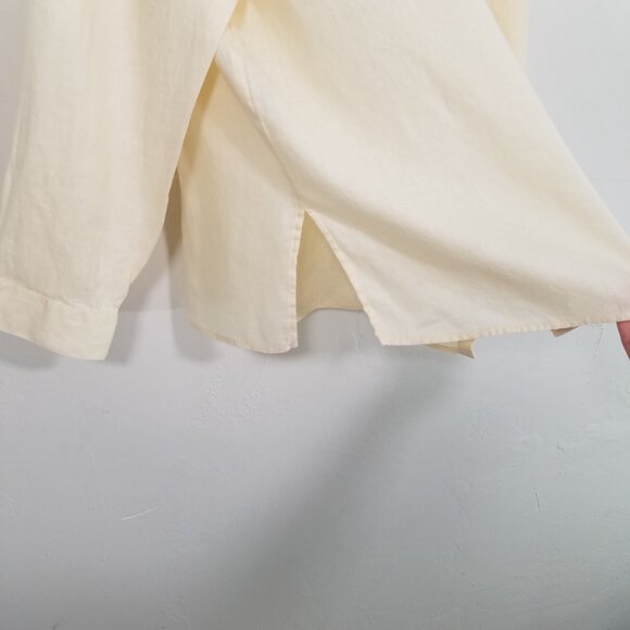 J. Jill Love Linen 100% Linen Long Sleeve Button Down Shirt Yellow Size 2X - Picture 4 of 7